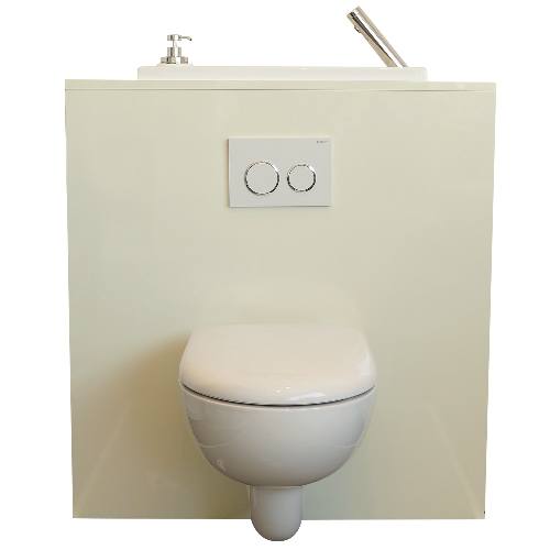 Geberit wall-hung toilet with WiCI Boxi washbasin - Miami